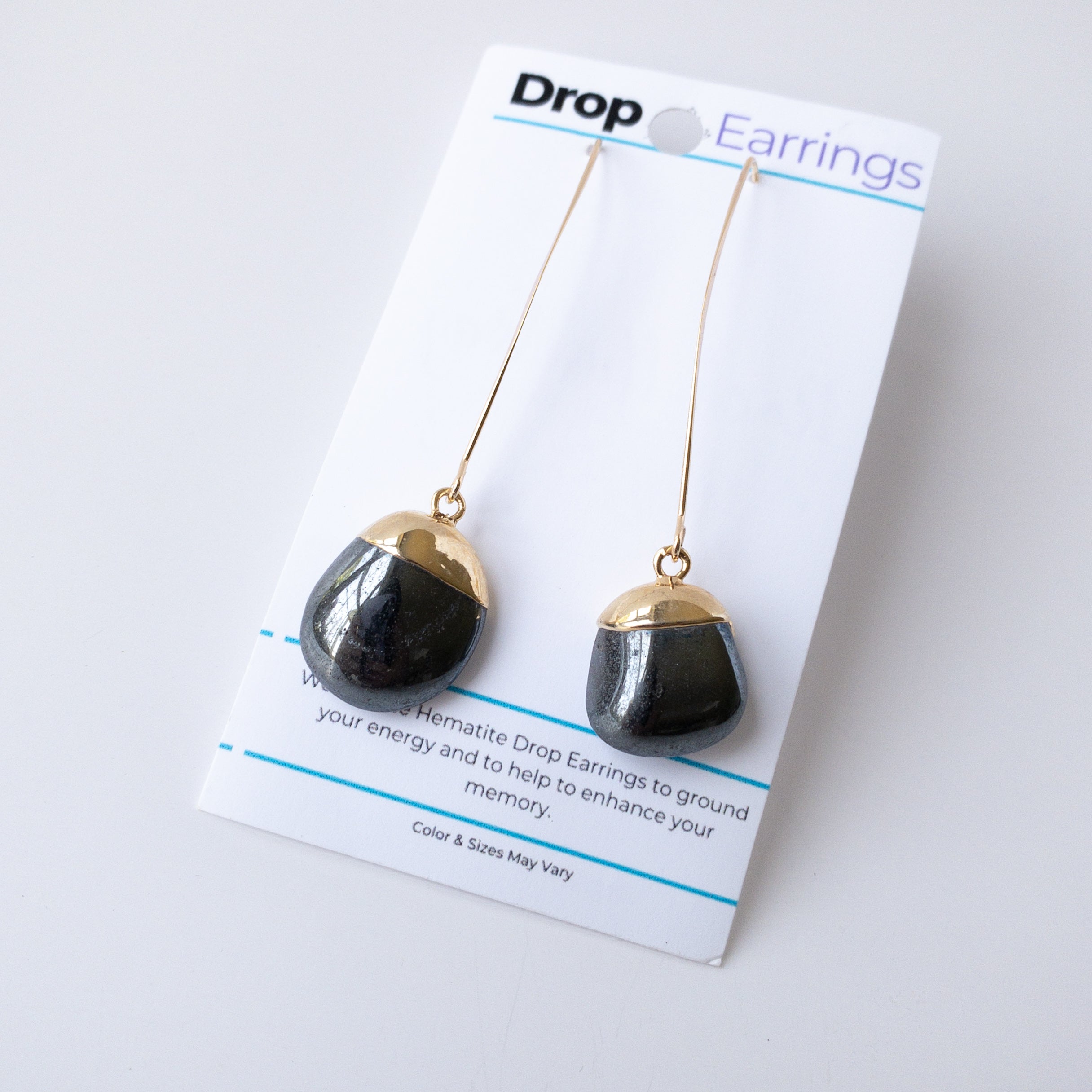 Hematite sales drop earrings