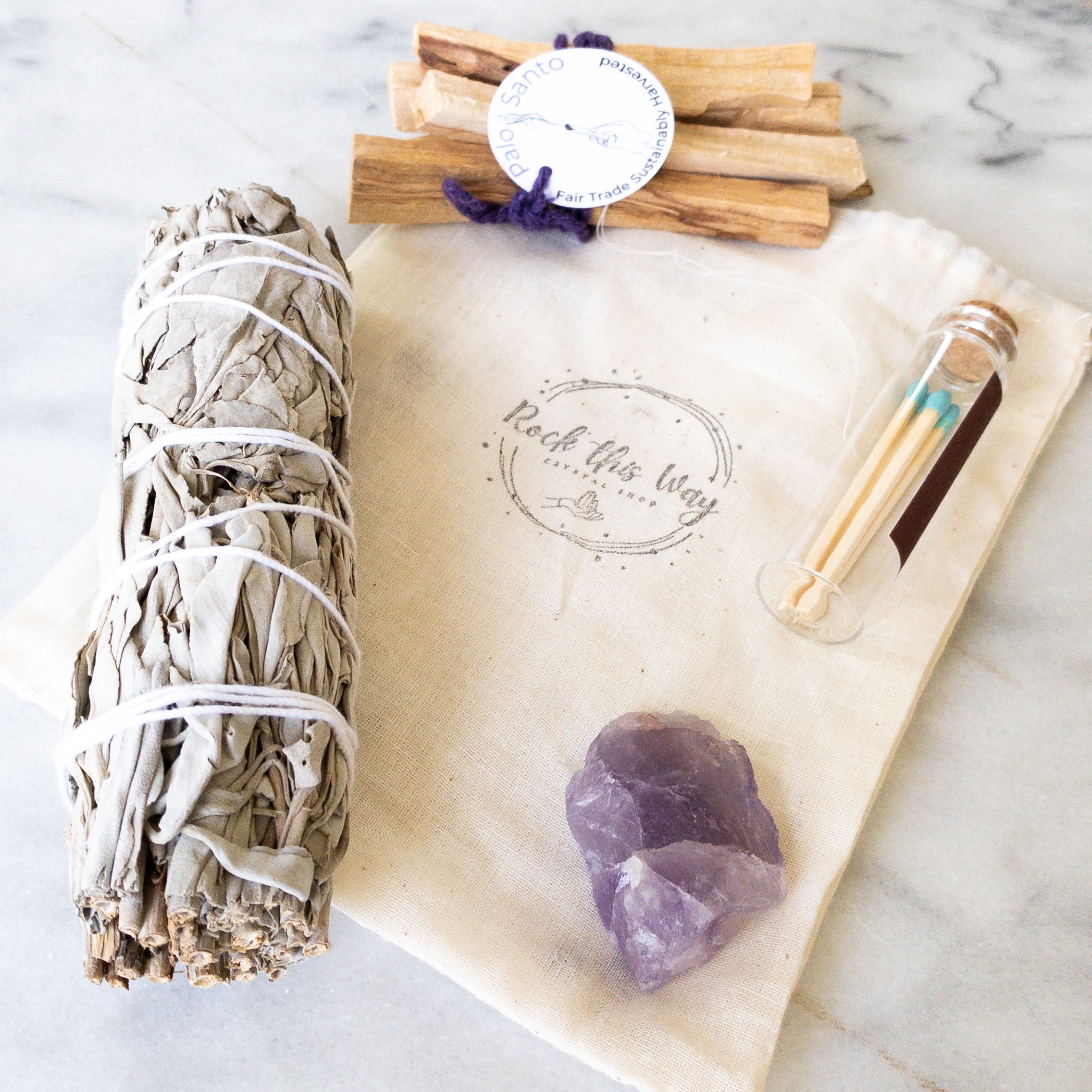 Beginners Crystals, Sage & Palo Santo Kit | AlwaysBelieveInMirac