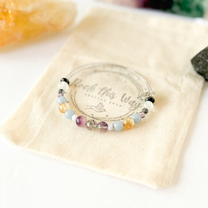 Fluorite and Blue Lace Agate confidence bracelet