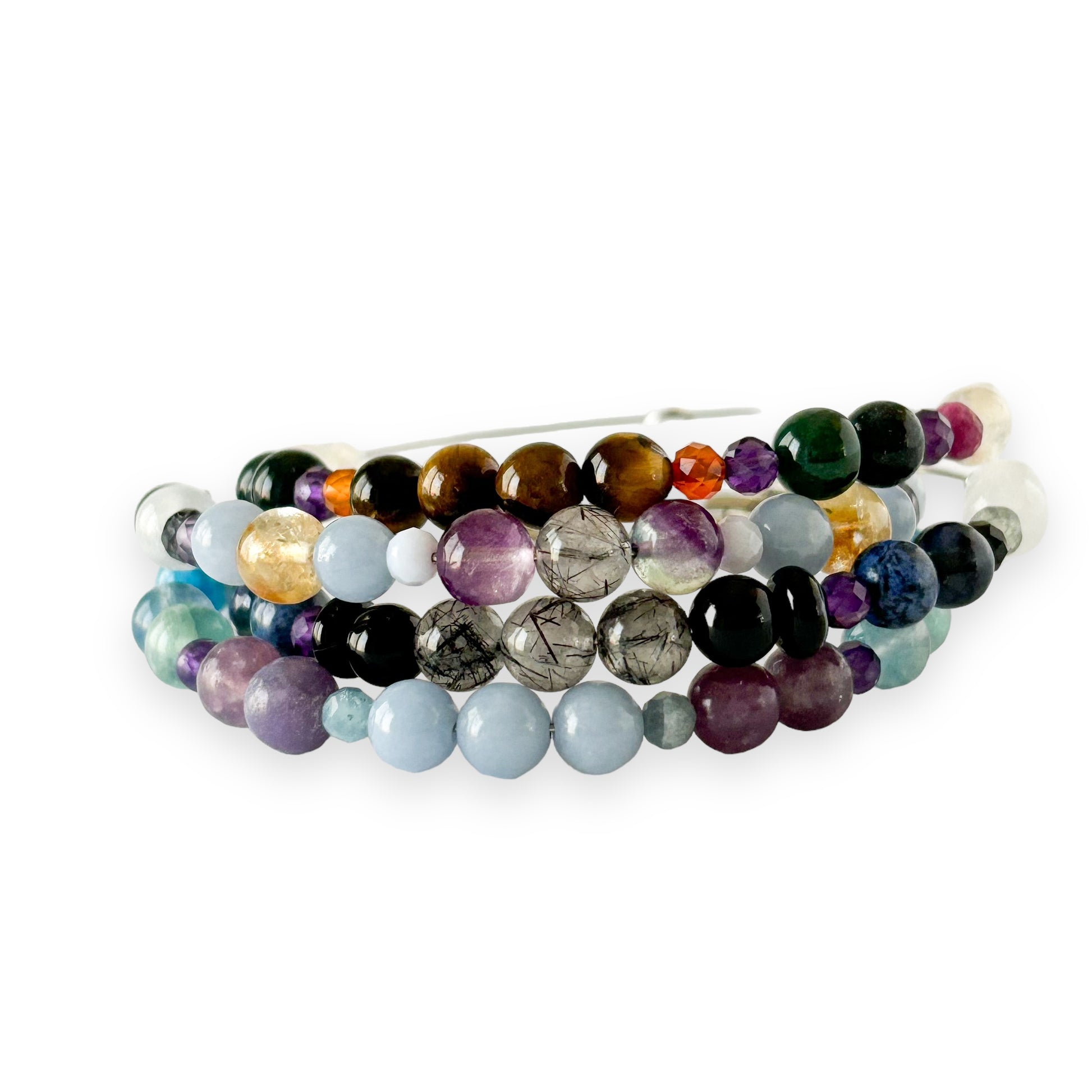 Lepidolite and Amethyst tranquility bangle
