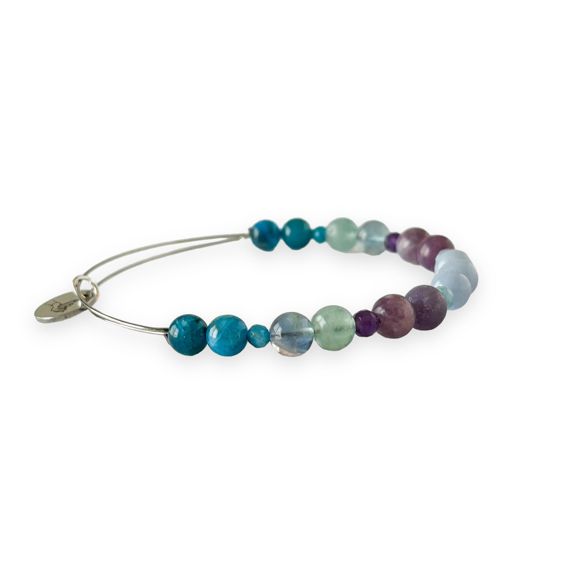 Apatite and Angelite tranquility bangle