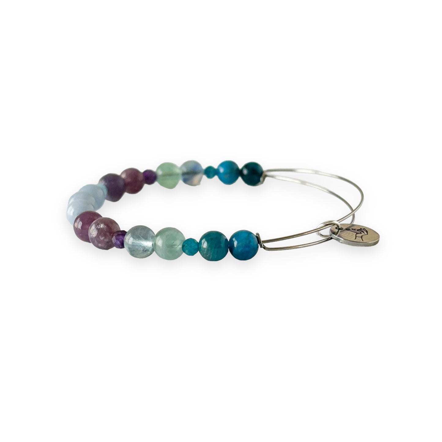 Amethyst and Fluorite bangle for calm