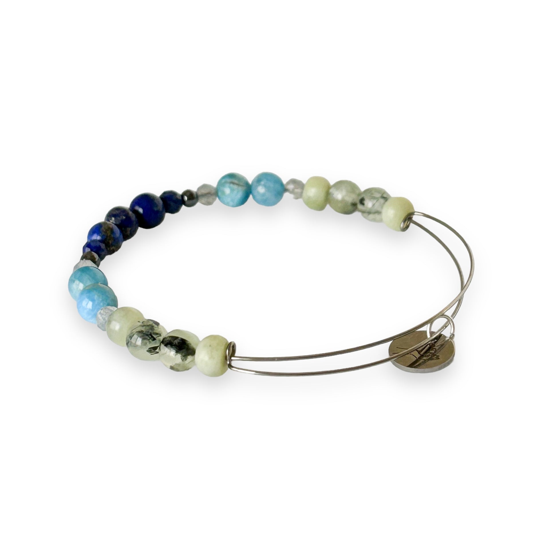 Nephrite Jade and Prehnite crystal bracelet for balance