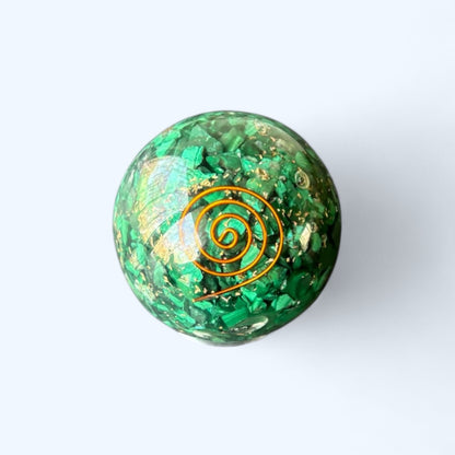 Malachite Orgone Spheres