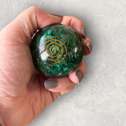 Malachite Orgone Spheres