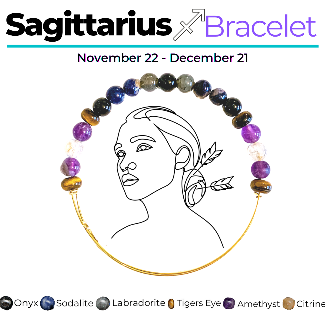 Sagittarius Bracelet with Sodalite and Citrine, perfect for exploration.