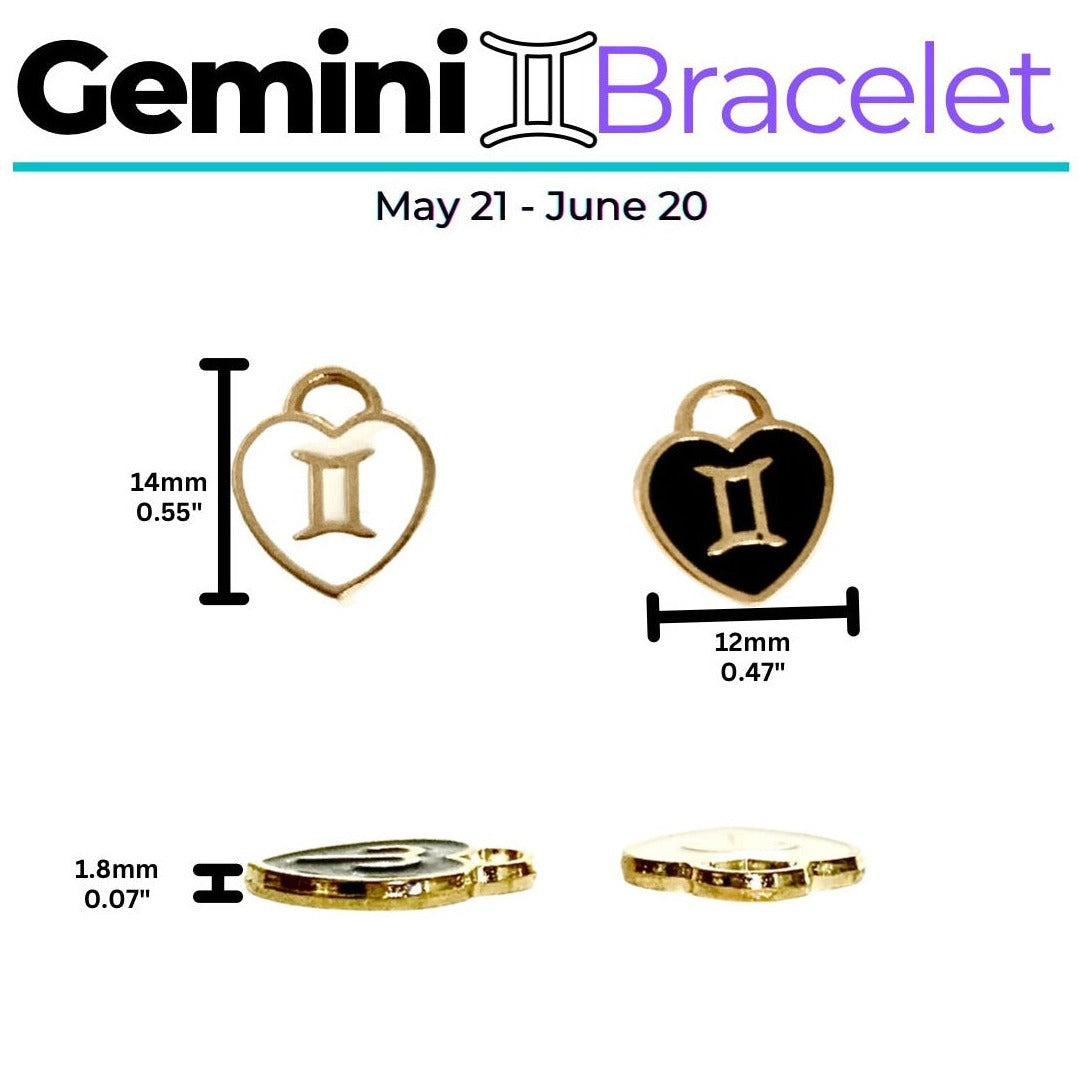 Gemini Bracelet paired with its informational guide, perfect for gifting Gemini traits.
